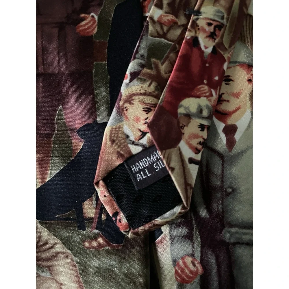 Cromley & Finch Neckwear Tie Golf Portrait Knicker Pattern London 100% Silk JBHS